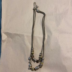 Silver and gold beaded necklace